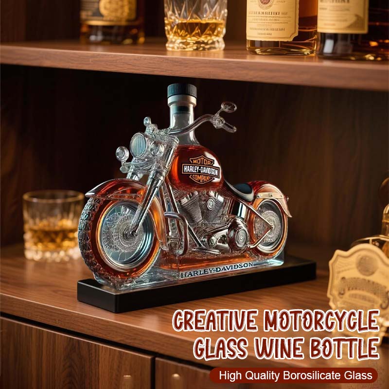 Kreative Motorrad-Glas-Weinflasche