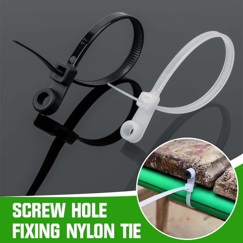 🔩 Screw Hole Fixed Nylon Tie