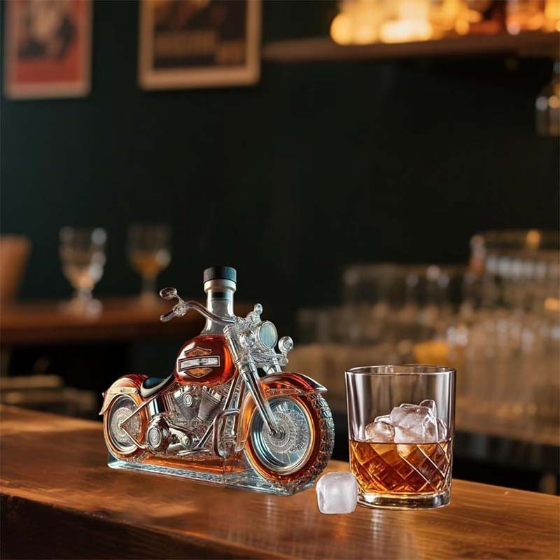 Kreative Motorrad-Glas-Weinflasche