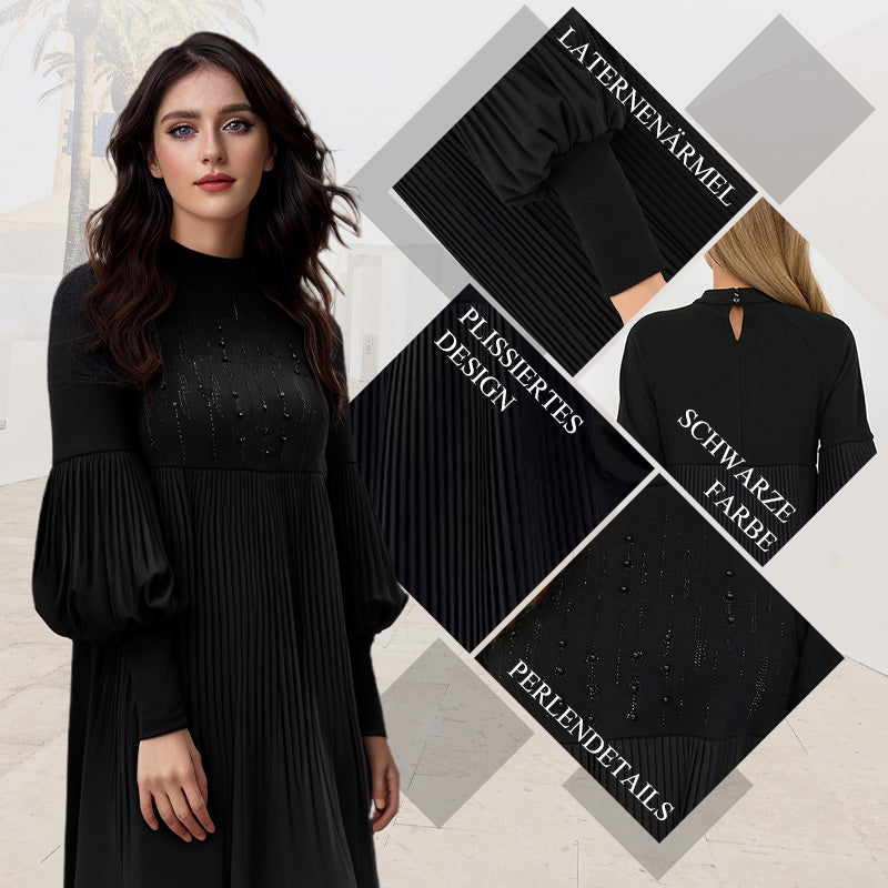2025 Neues Design✨Damenkleid in Übergröße mit Laternenärmeln und Stehkragen🌈👗