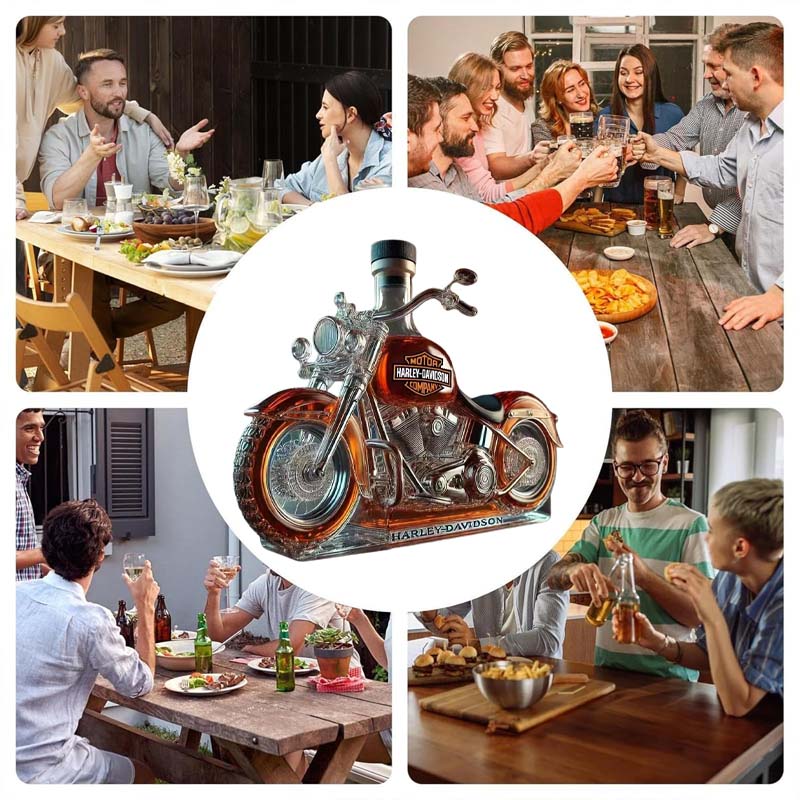 Kreative Motorrad-Glas-Weinflasche