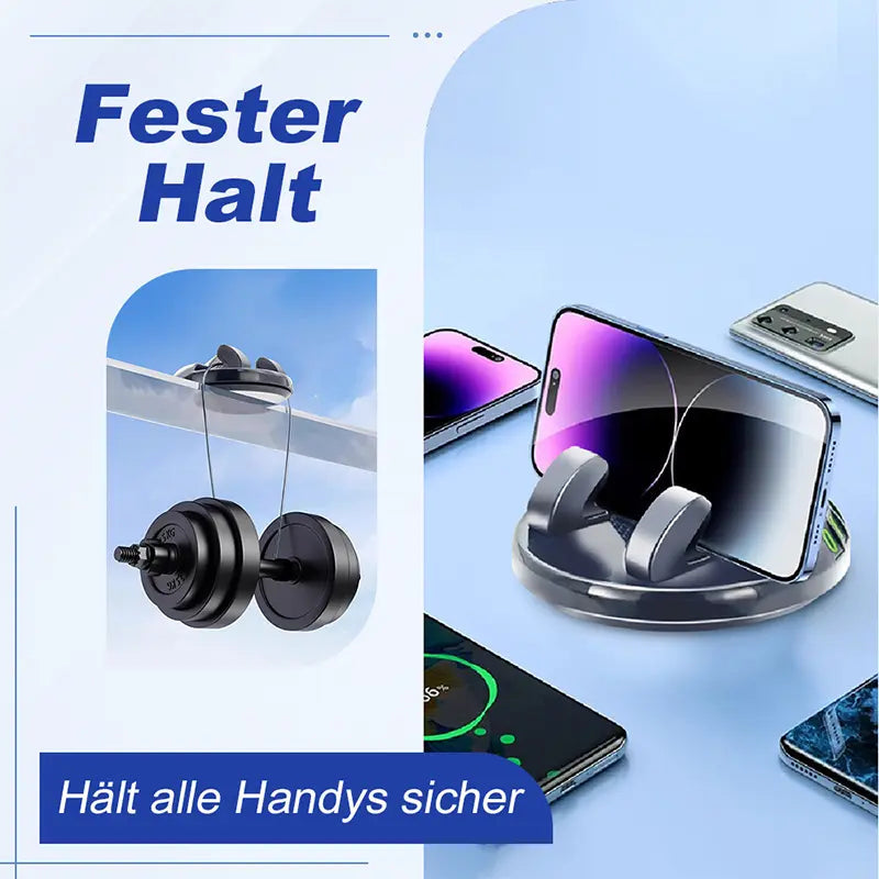 🚗 Autohandyhalter mit Klebemontage - Universell für Armaturenbrett & Mittelkonsole ✅ Handysicherung ohne Bohren ✅ Einfache Installation