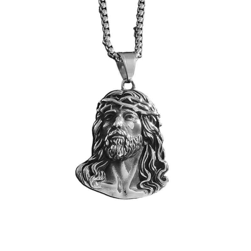Jesus Head Pendant Necklace
