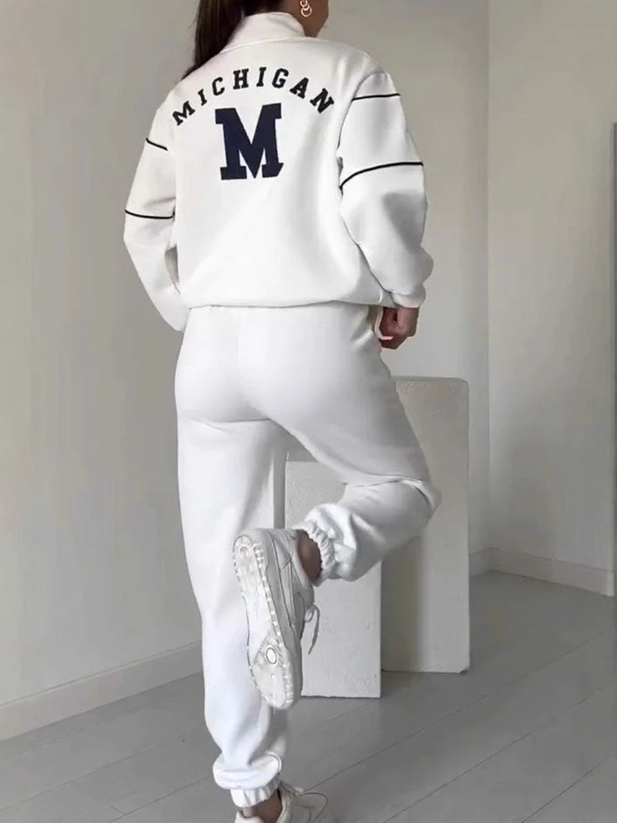 Lässiges Sweatshirt 2-teiliges Set mit Linie