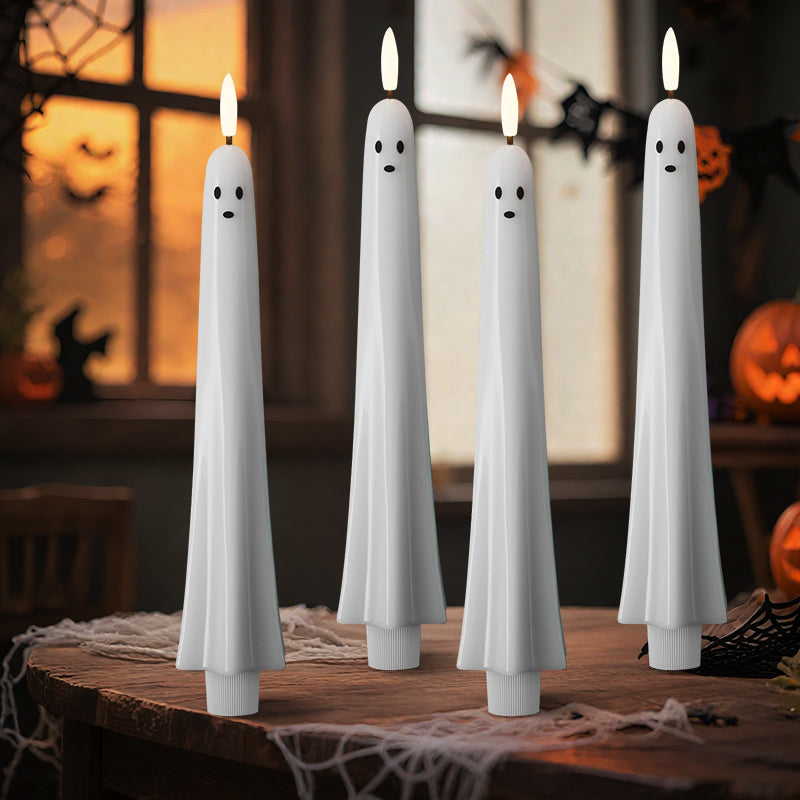 🎃👻 Fernbedienbare Geister-LED-Kerze mit 3D-Flamme 👻🎃