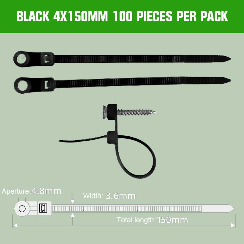 🔩 Screw Hole Fixed Nylon Tie