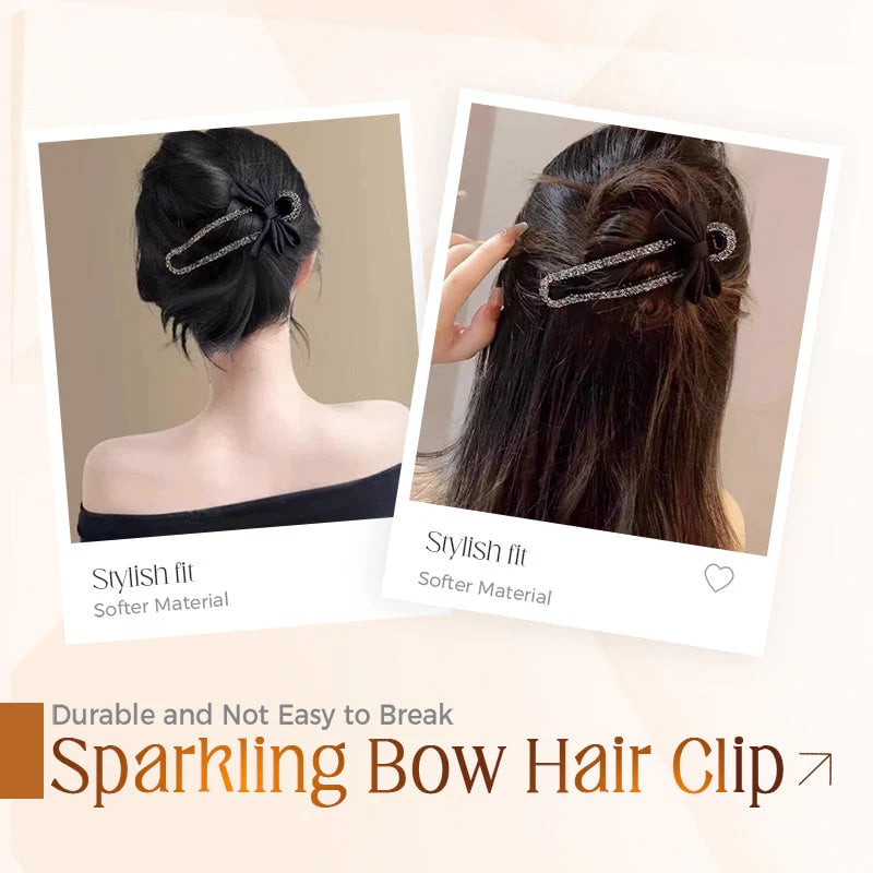 Glitzernde elegante schwarze Schleife Haarspangen