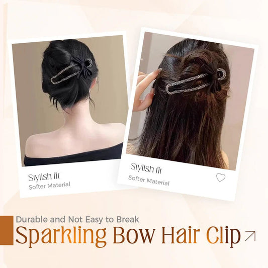 Glitzernde elegante schwarze Schleife Haarspangen