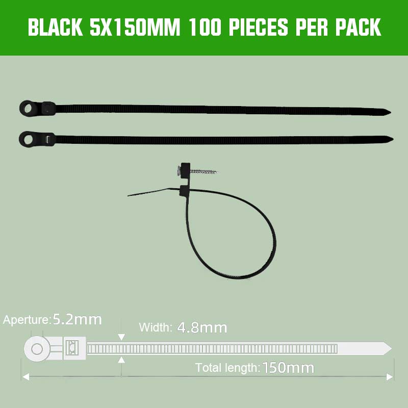 🔩 Screw Hole Fixed Nylon Tie