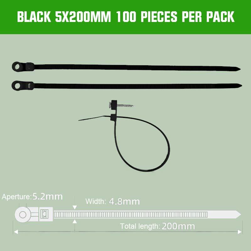 🔩 Screw Hole Fixed Nylon Tie