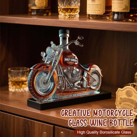 Kreative Motorrad-Glas-Weinflasche