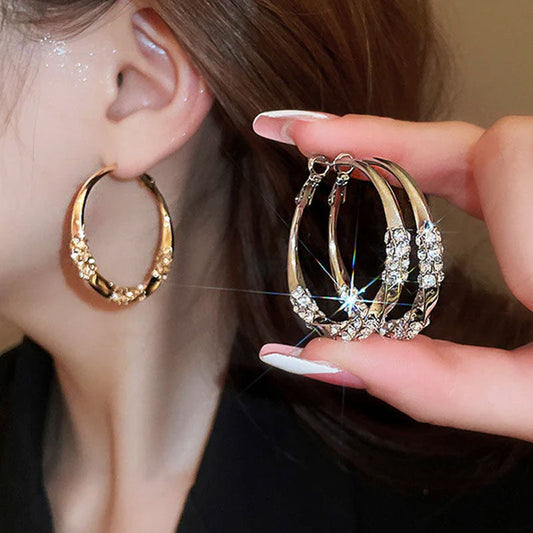 🌸Round earrings with zirconia