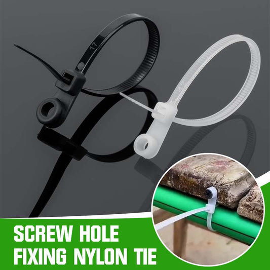 🔩 Screw Hole Fixed Nylon Tie