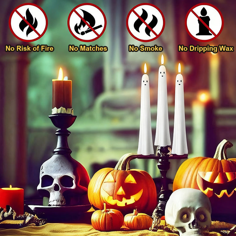 🎃👻 Fernbedienbare Geister-LED-Kerze mit 3D-Flamme 👻🎃