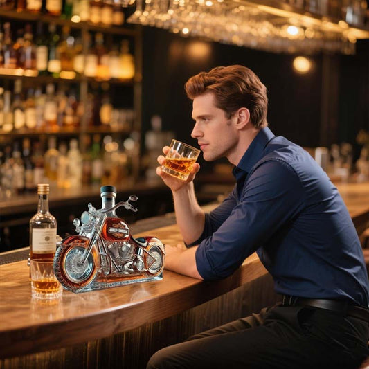 Kreative Motorrad-Glas-Weinflasche