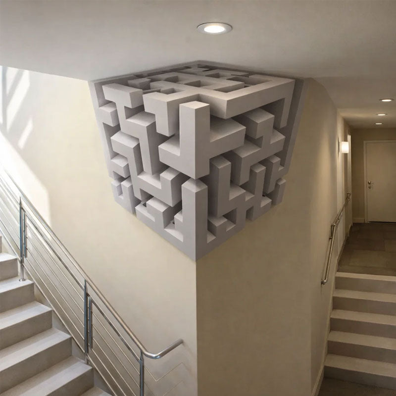 🧩 Modern Geometric Corner Wall Sculpture