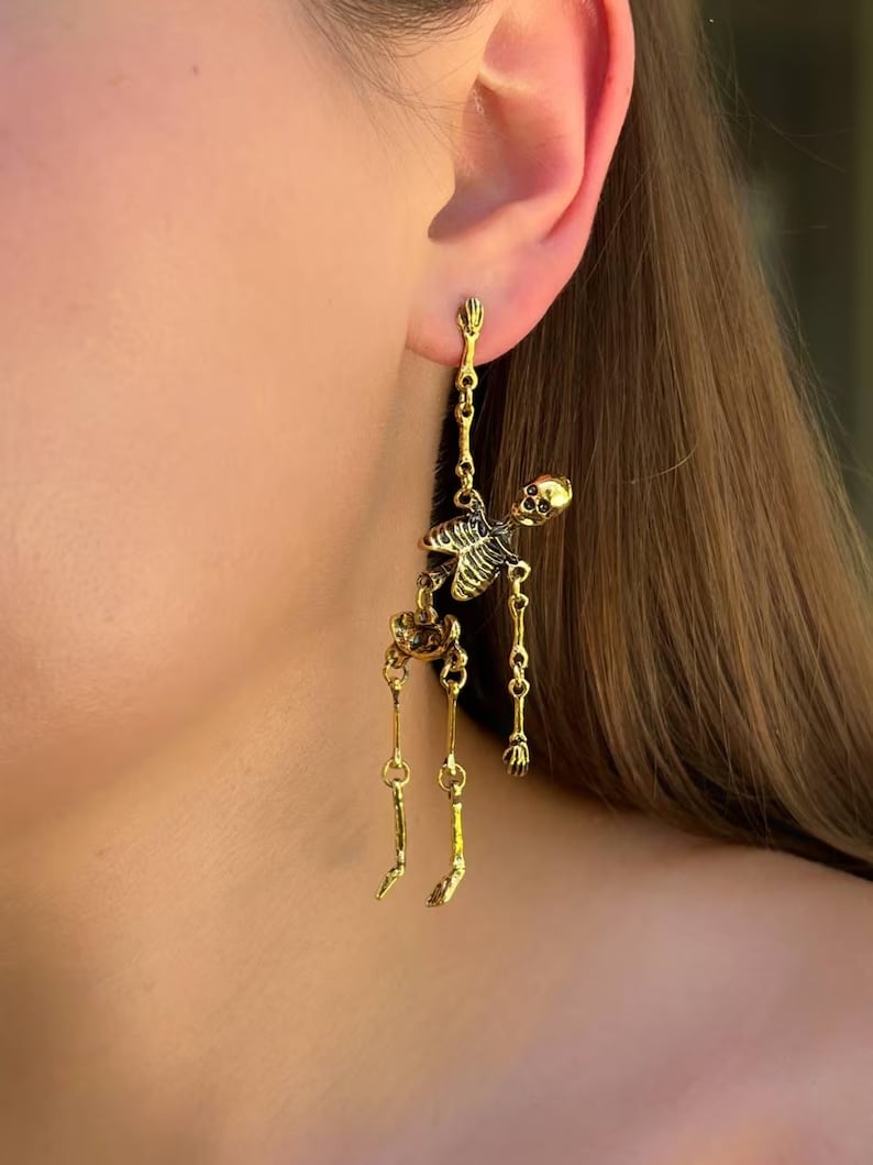 Gold-Skelett-Ohrringe/Gold-Skelett-Ohrringe