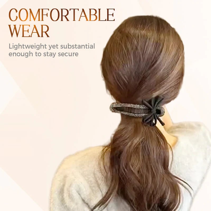 Glitzernde elegante schwarze Schleife Haarspangen