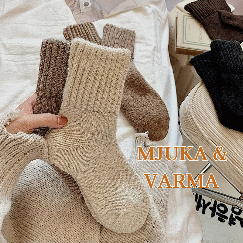 🧦5 pairs of women's wool socks - warm, medium-high socks