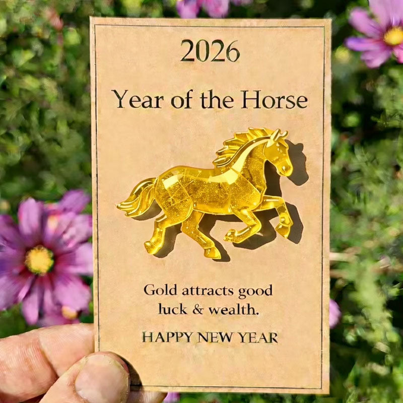 2026 Year of the Horse Gemstone Blessing Card