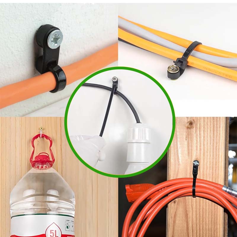 🔩 Screw Hole Fixed Nylon Tie