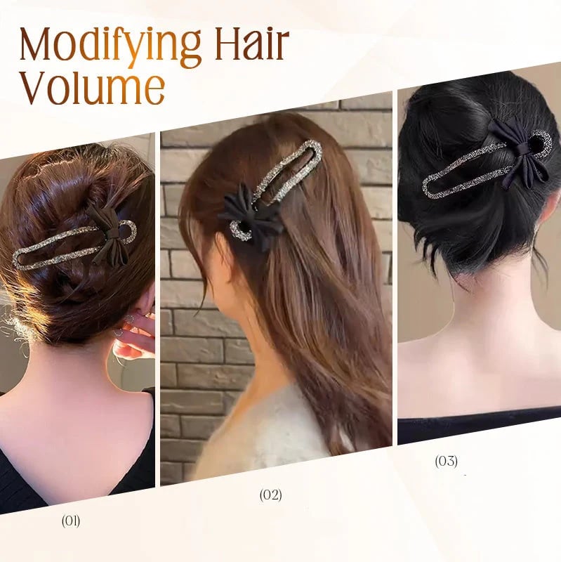 Glitzernde elegante schwarze Schleife Haarspangen