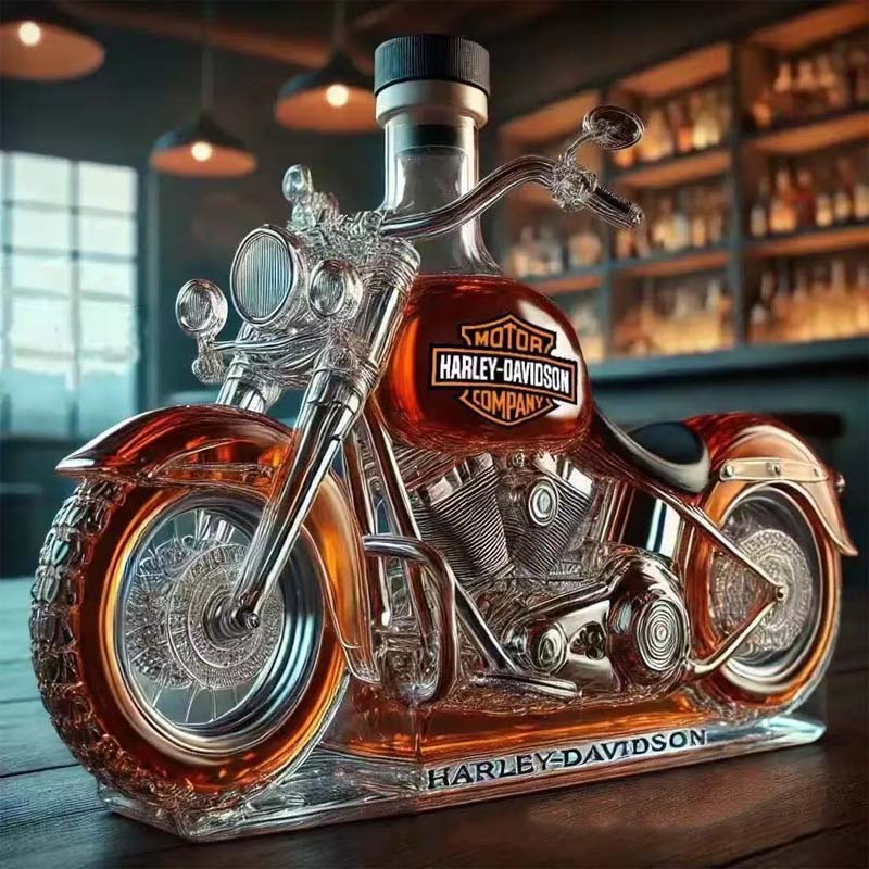 Kreative Motorrad-Glas-Weinflasche