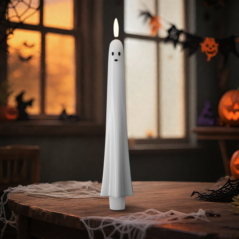 🎃👻 Fernbedienbare Geister-LED-Kerze mit 3D-Flamme 👻🎃