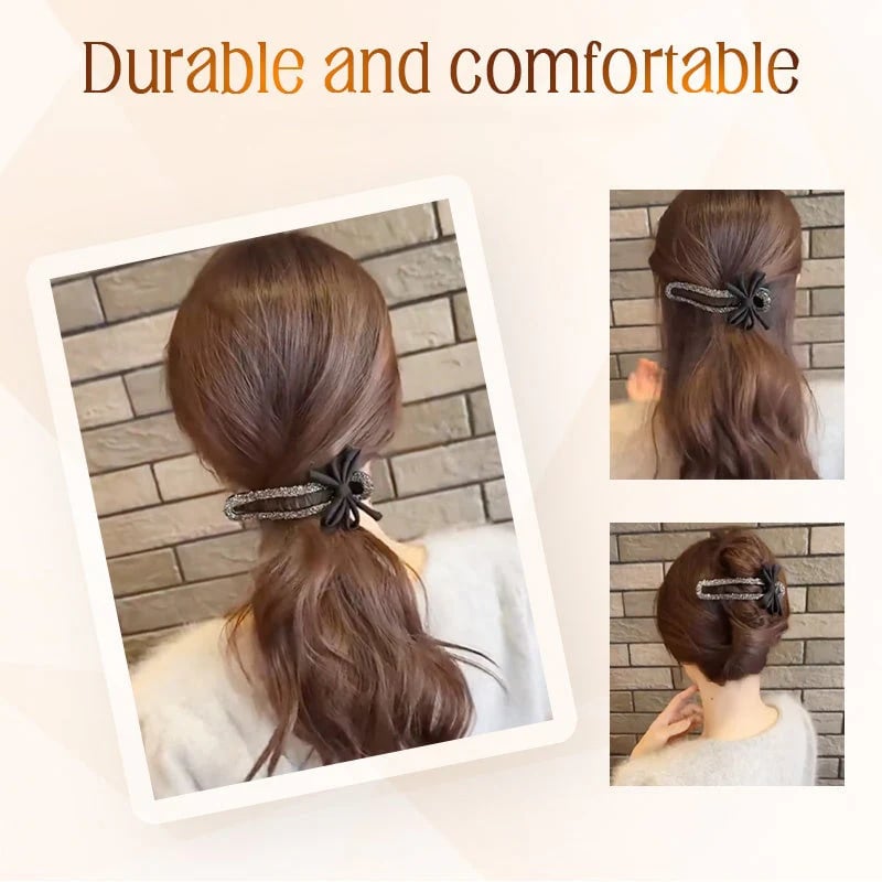 Glitzernde elegante schwarze Schleife Haarspangen