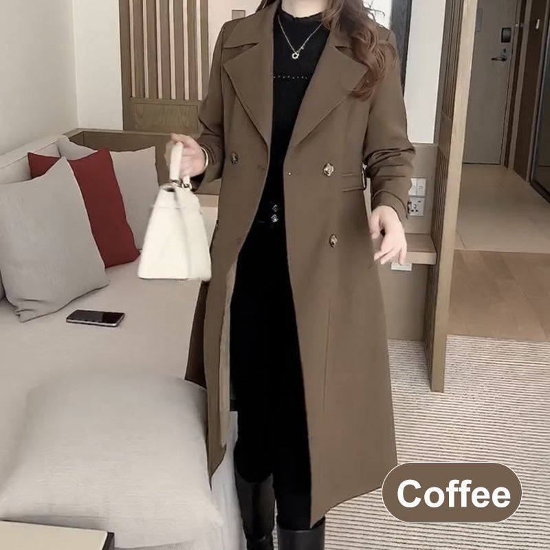 ⏳Limited-time special⏰High-quality, elegant women's trench coat with plush lining💖