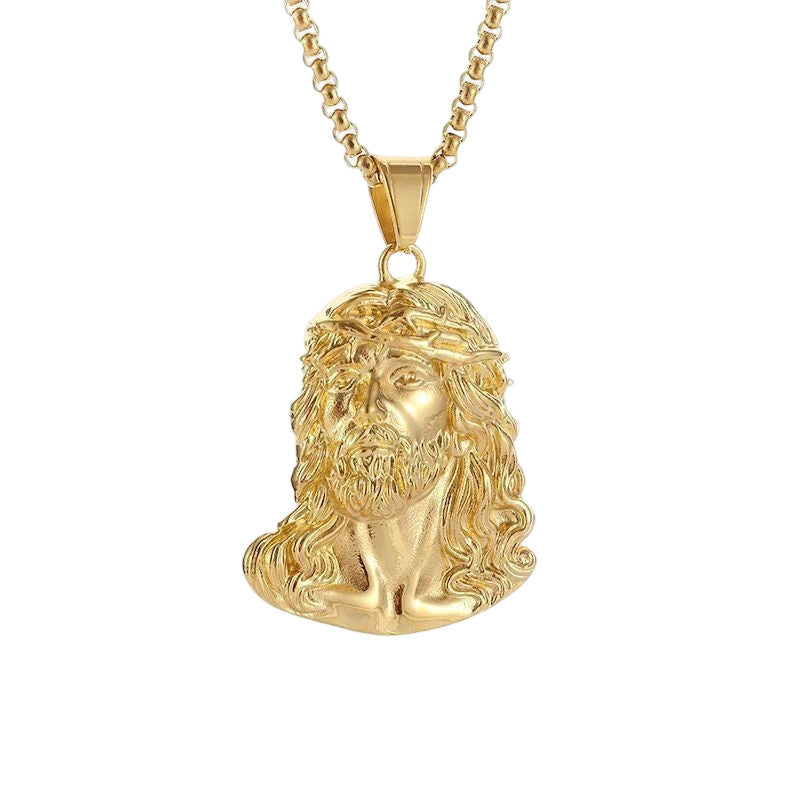 Jesus Head Pendant Necklace