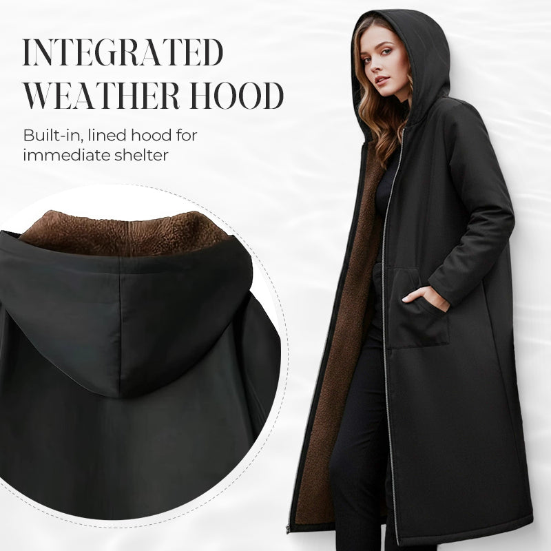 Happy New Year! 🎊⏰ Long Women's Vintage Parka With A Cozy Lining And Hood.