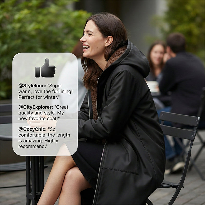 Happy New Year! 🎊⏰ Long Women's Vintage Parka With A Cozy Lining And Hood.