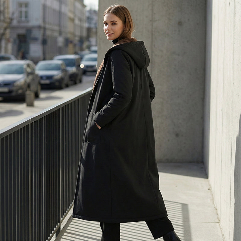 Happy New Year! 🎊⏰ Long Women's Vintage Parka With A Cozy Lining And Hood.